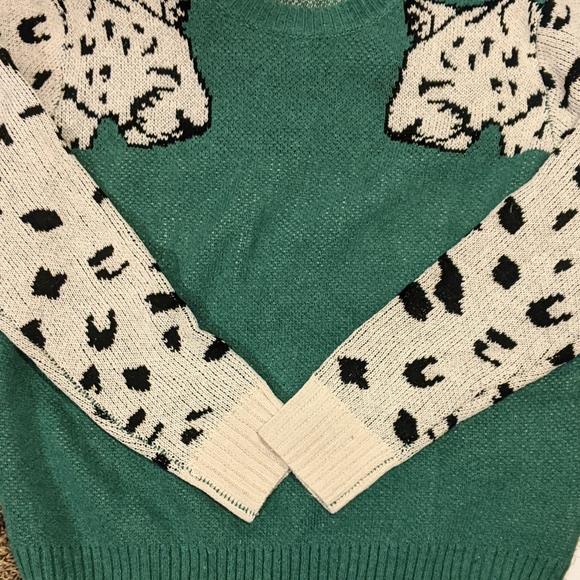 New Leopard Sleeve Ugly Sweater - Picture 2 of 4